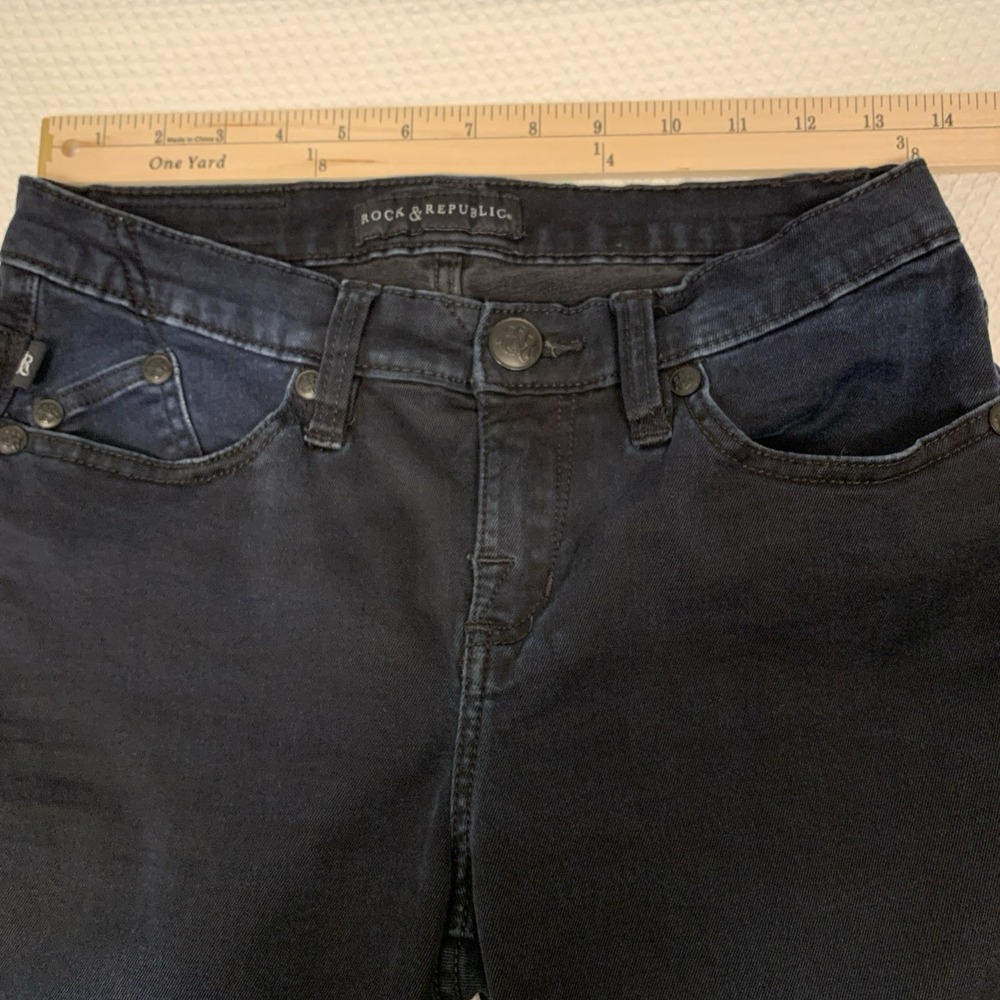 Vintage Rock & Republic Berlin Skinny Jeans Womens 8M Dark Wash Y2K - Picture 13 of 16